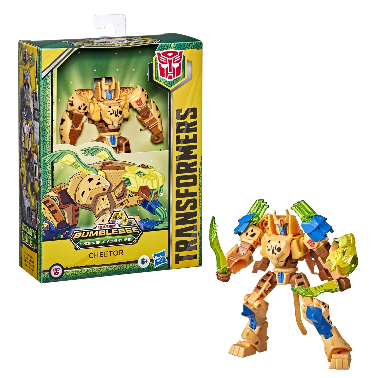 Transformers Bumblebee Cyberverse Adventures Toys Deluxe Class Cheetor Actionfigur, Saber Strike Action Attack, 12,7 cm