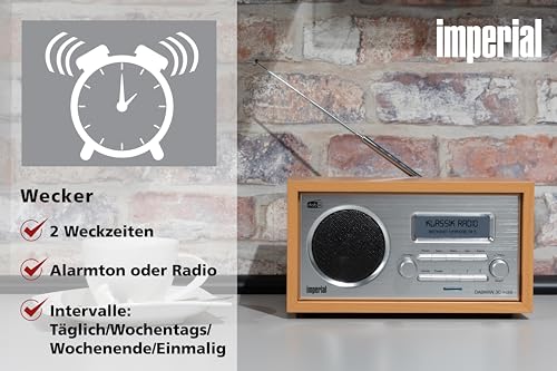Imperial 22-130-00 Dabman 30 Digitalradio (DAB+/DAB/UKW, Aux In, inkl. Netzteil) braun