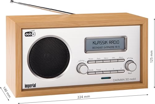 Imperial 22-130-00 Dabman 30 Digitalradio (DAB+/DAB/UKW, Aux In, inkl. Netzteil) braun