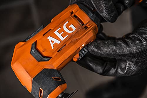 AEG 18 V PRO18V Akku-Multitool BMT18-0 (Oszilationswinkel 3,6°, Schwingzahl 0-20.000 min-1, variable Geschwindigkeitsregulierung, werkzeugloser Klingenwechsel, LED, ohne Akku & Ladegerät im Karton)