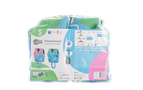 BECO-Sealife Schwimmweste Kinder 1-6 Jahren, Schwimmlernweste für Kinder von 15-30 kg mit variablen Auftriebskörpern, Beingurt und langem Reißverschluss