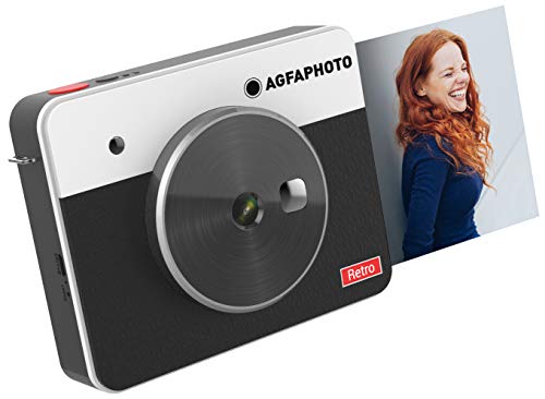 Agfa Foto, Realipix Square S Digitalkamera mit quadratischem Druck, 7, 6 x 7, 6 cm (3 x 3 Zoll), 10 MP, Bluetooth, Thermosublimation 4 Pass – Schwarz