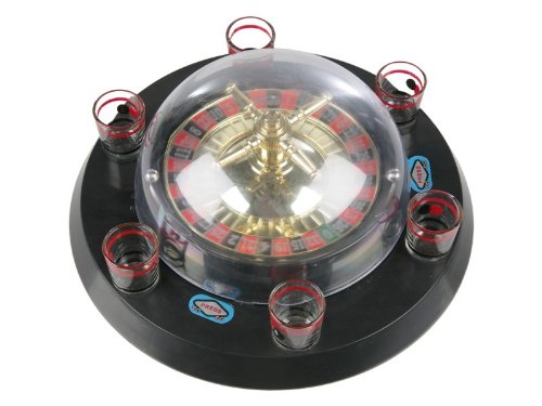 Trinkspiel Roulette elektrisch mit 6 Gläsern und 2 Kugeln