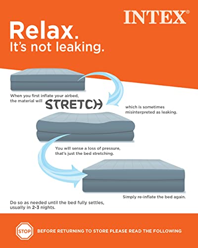 Intex Dura-Beam Standard-Serie Luftmatratze, tragbar, aufblasbar mit integrierter Fußpumpe, Doppelgröße