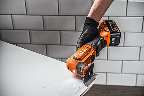 AEG 18 V PRO18V Akku-Multitool BMT18-0 (Oszilationswinkel 3,6°, Schwingzahl 0-20.000 min-1, variable Geschwindigkeitsregulierung, werkzeugloser Klingenwechsel, LED, ohne Akku & Ladegerät im Karton)