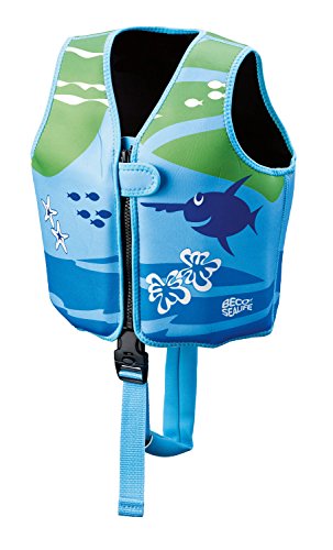 BECO-Sealife Schwimmweste Kinder 1-6 Jahren, Schwimmlernweste für Kinder von 15-30 kg mit variablen Auftriebskörpern, Beingurt und langem Reißverschluss