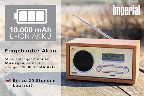 Imperial 22-130-00 Dabman 30 Digitalradio (DAB+/DAB/UKW, Aux In, inkl. Netzteil) braun