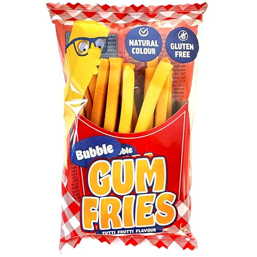 Becky's Bubble Gum Fries, Kaugummi Stangen in Pommesoptik mit intensivem Tutti Frutti Geschmack, ein kreativer Genuss für einzigartige Momente voller Spaß und Überraschung - glutenfrei