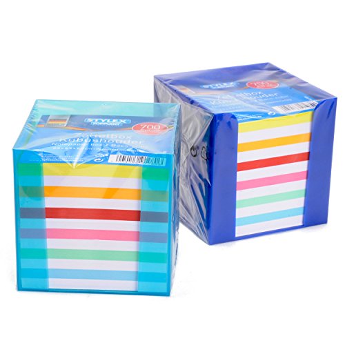 Zettelbox mit 700 Blatt farbige Notizzettel / Farbe: transparent klar