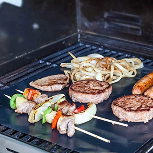 ISO TRADE BBQ Grillmatte Wiederverwendbare Grillfolie für Grillen und Backen Antihaft Hitzebeständig bis zu 260 ° C 1er /3er /5er Set Schwarz 8647
