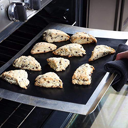 ISO TRADE BBQ Grillmatte Wiederverwendbare Grillfolie für Grillen und Backen Antihaft Hitzebeständig bis zu 260 ° C 1er /3er /5er Set Schwarz 8647