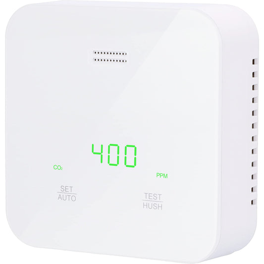 UNITEC CO2 Messgerät, Kohlendioxiderkennung, Temperatur- und Feuchtigkeitserkennung, mit Ampelanzeige und Sprachalarm, CE Kennzeichen