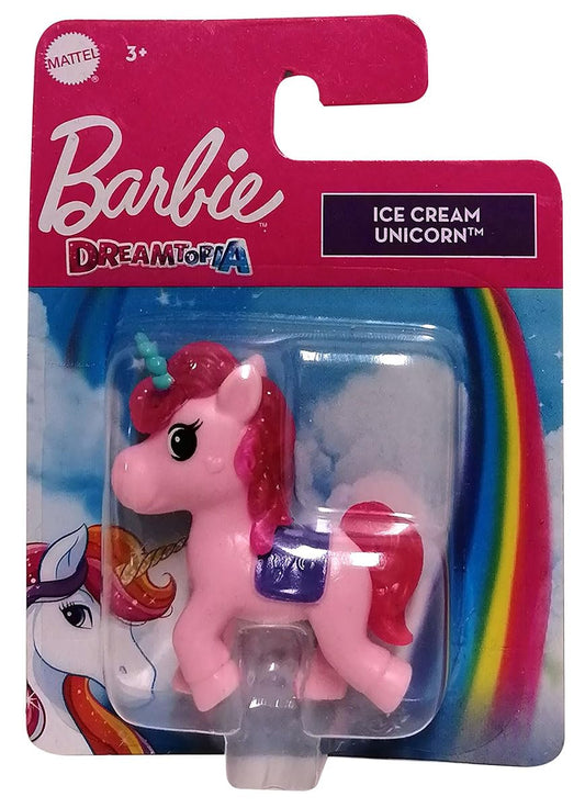 Barbie Mattel HFG32 Dreamtopia Lollipop Unicorn Glitzer Mähne Mini Einhorn Spielfigur rosa pink für Kinder 5 cm