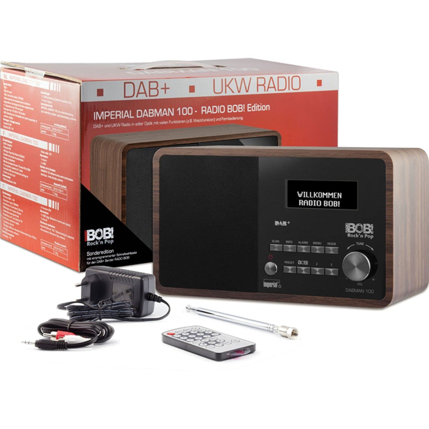 Imperial DABMAN 100 BOB! Edition Tragbares Digitalradio (tragbar, digital, DAB+,UKW, 7 W, 7,62 cm (3 Zoll), LCD)