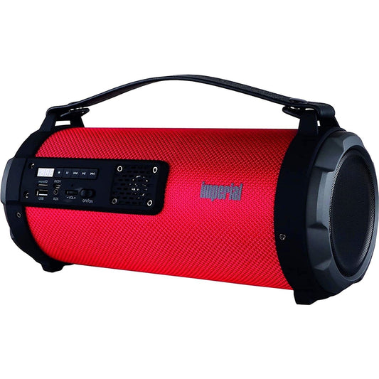 Imperial BEATSMAN 3 - mobiler Bluetooth Lautsprecher mit Radio (Bluetooth 4.2, UKW, MicroSD Kartenleser, USB Anschluss, AUX Eingang) rot