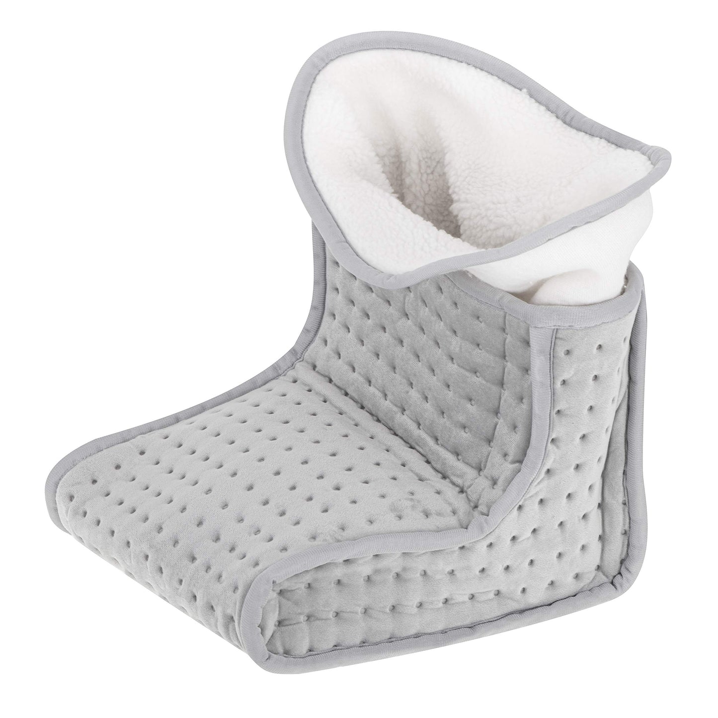 ADLER AD 7432 Cosy Fußwärmer, Elektrische Fußheizung, 6 Temperaturstufen, Abschaltautomatik, Waschbar, Bis zu Größe 46, Grau, 100W