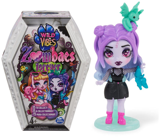 Zombaes Forever, Wild Vibes, Zombie-Sammelfigur, Puppenzubehör und Spielzeugsarg (Designs können variieren), 8,9cm, Kinderspielzeug für Mädchen