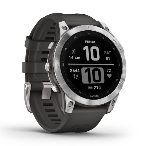 Garmin fenix 7 – GPS-Multisport-Smartwatch mit Farbdisplay und Touch-/Tastenbedienung, TOPO-Karten, über 60 vorinstallierte Sport-Apps, Garmin Music und Garmin Pay. Verschiedene Varianten zur Auswahl.
