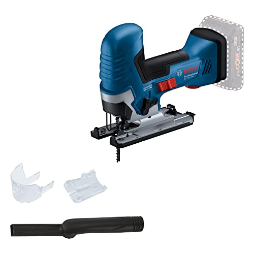 Bosch Professional 18V System Akku-Stichsäge GST 18V-125 S (ideal für Kurven- und Abschnitte, SDS-Sägeblatthalter, inkl. 1x Stichsägeblatt, Absaug-Set)