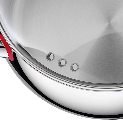 WMF Quality One Topfset Induktion 5-teilig, Kochtopf Set mit Glasdeckel, Cromargan Edelstahl poliert, Induktions Töpfe Set unbeschichtet, Dampföffnung