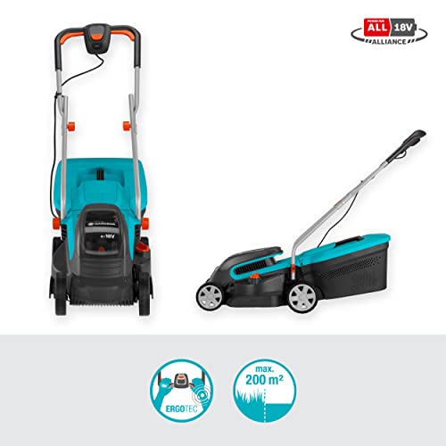 GARDENA Akku-Rasenmäher PowerMax 32/36V P4A Ready-To-Use Set: Rasenmäher bis 200 m², 32 cm Schnittbreite, 30 l Fassungsvolumen, Schnitthöhe 20 - 60 mm, inkl. 2 x 18V P4A Akku (14621-20)