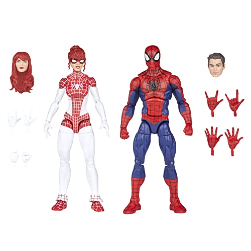 Hasbro Marvel Legends Series Spider-Man 15 cm Spider-Man und Marvel's Spinndüse, Action-Figur, 2er-Pack, enthält 10 Zubehörteile, Mehrfarbig, F3456