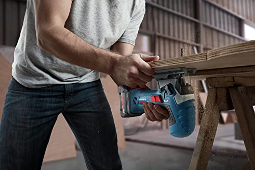 Bosch Professional 18V System Akku-Stichsäge GST 18V-125 S (ideal für Kurven- und Abschnitte, SDS-Sägeblatthalter, inkl. 1x Stichsägeblatt, Absaug-Set)