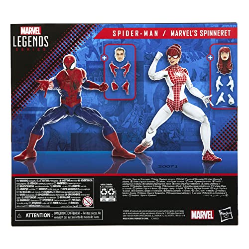 Hasbro Marvel Legends Series Spider-Man 15 cm Spider-Man und Marvel's Spinndüse, Action-Figur, 2er-Pack, enthält 10 Zubehörteile, Mehrfarbig, F3456