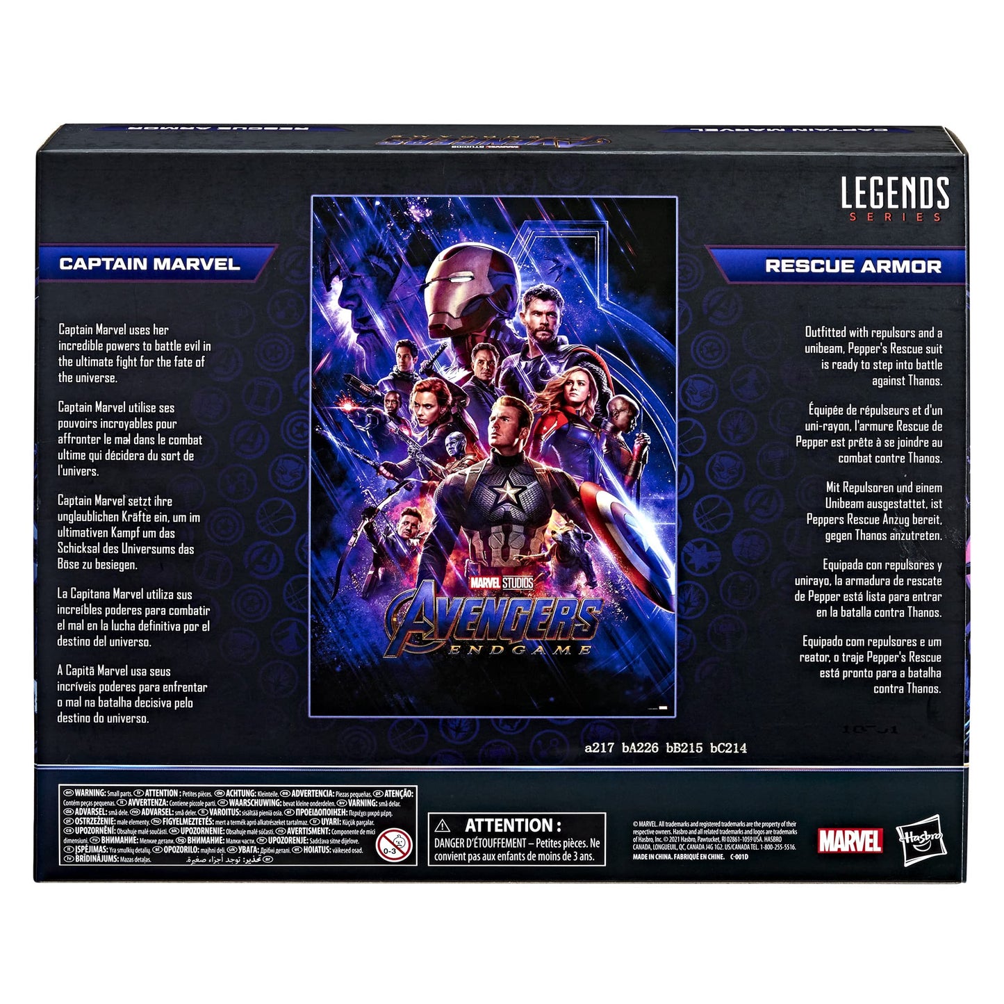 Hasbro Marvel Legends Series 15 cm große Captain Marvel und Rescue Armor Figuren 2er-Pack, Infinity Saga, Premium-Design und 12 Accessoires, F0190, Mehrfarbig